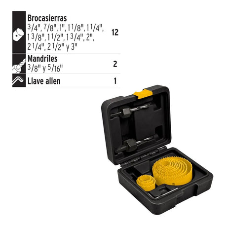 PRETUL Hole Saw Kit 15-Piece - Versatile Cutting Tool Set (TP26037)