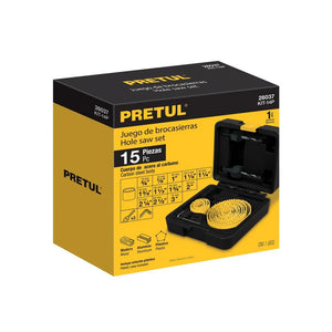 PRETUL Hole Saw Kit 15-Piece - Versatile Cutting Tool Set (TP26037)