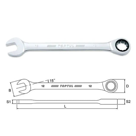 Toptul 24mm Pro-Series Ratchet Combination Wrench