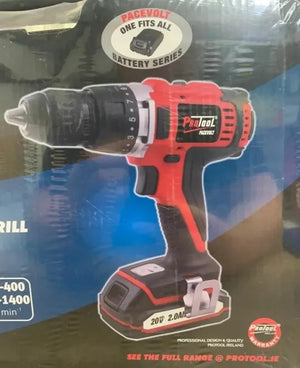 Protool 20V Cordless Drill with 2 x 2Ah Batteries