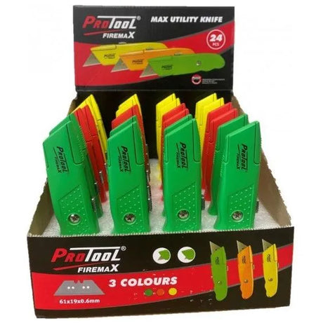 Protool Hi-Viz Heavy-Duty Retractable Knife - 1 Piece (Color May Vary)