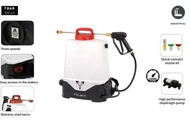Pulmic Industrial 15L Chemical Knapsack Sprayer with Battery & Charger