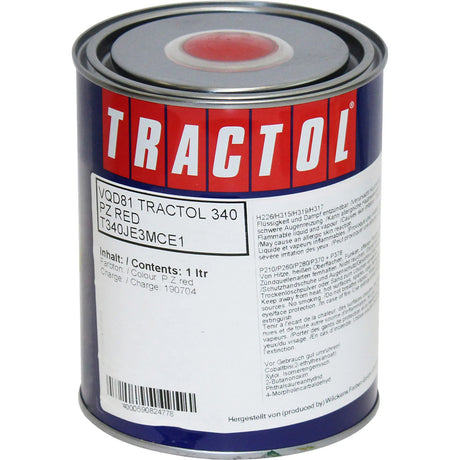 TRACTOL PZ Red High Gloss Paint 1 Litre - Professional Spray Application for Agricultural & Construction Equipment - MK81