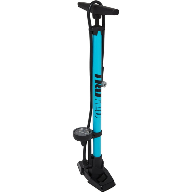 Easitrax 4 Floor Pump - Blue, High-Pressure Bike Pump with Auto-Select Head and 2.5" Gauge