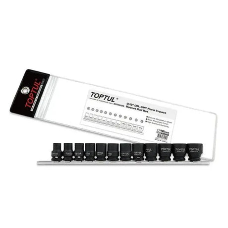 Toptul 3/8"Dr Impact Socket Set 12pce 8-19mm 
