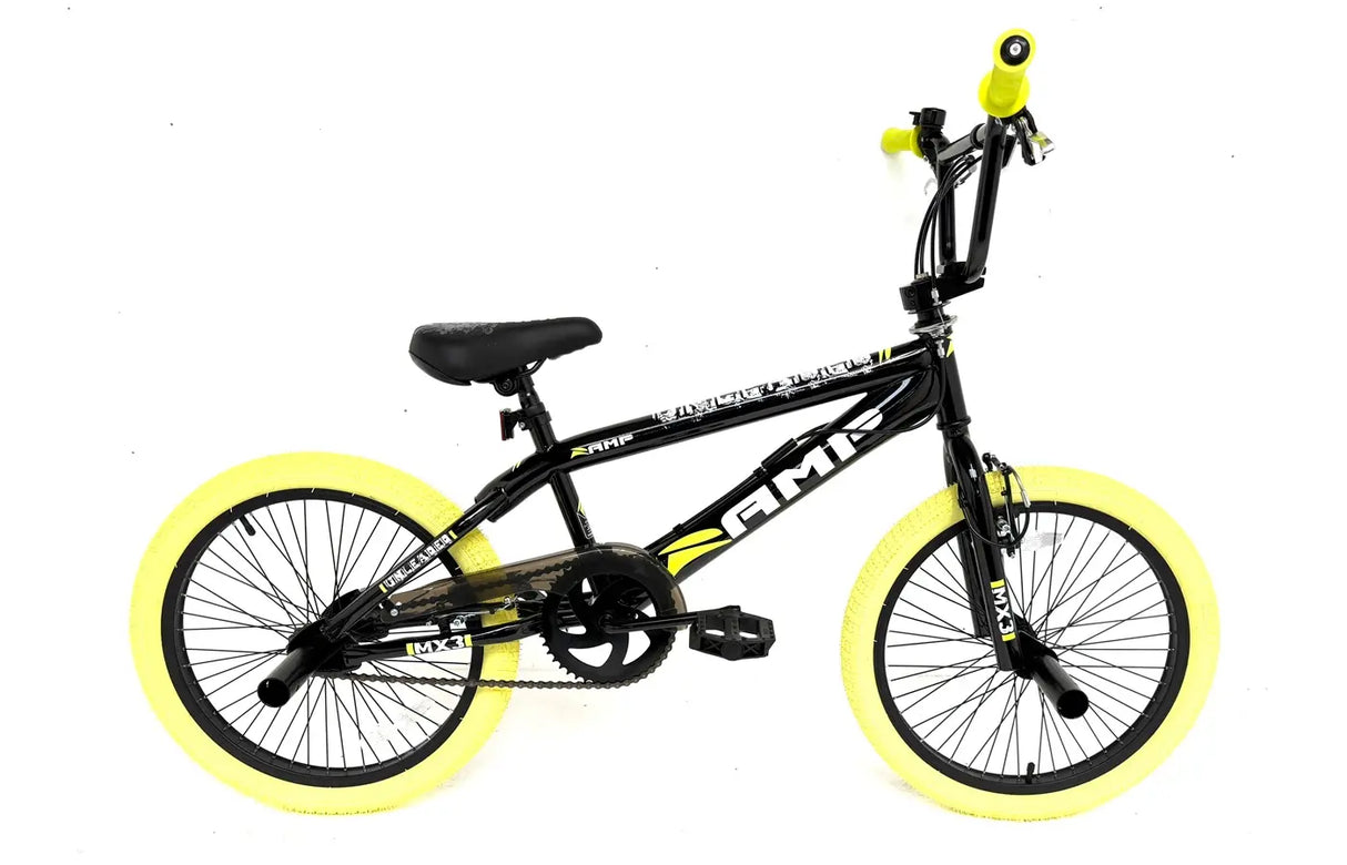 Ramp Unleaded MX3 BMX Black/Yellow - 20″ Hi‑Tensile Freestyle Bike