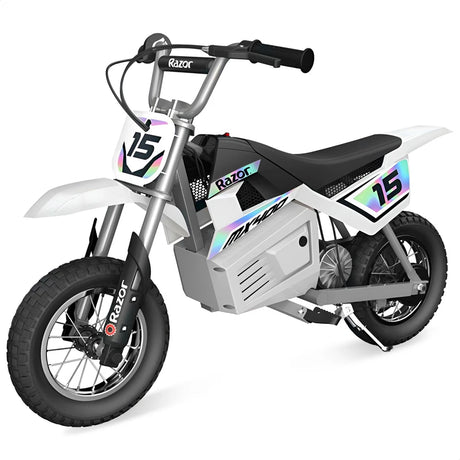 Razor MX400 Electric Motocross Dirt Bike for Teens - White
