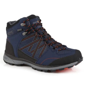 Regatta Men's Samaris II Mid Waterproof Walking Boots Navy Burnt Salmon