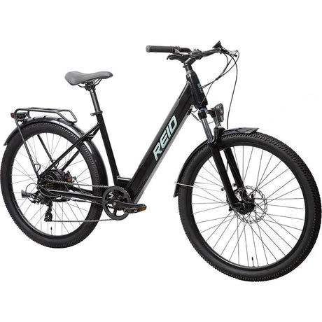 REID Quest 1.0 Electric City Bike Black 42cm (Large) - 250W Motor, 42cm Large Frame, Hydraulic Brakes