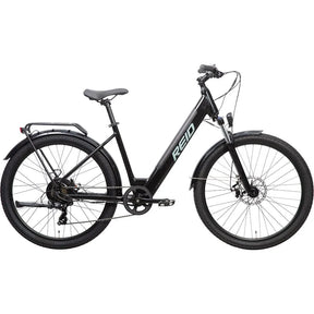REID Quest 1.0 Electric City Bike Black 42cm Medium - 250W Hub Motor, Step-Through Frame & Suspension