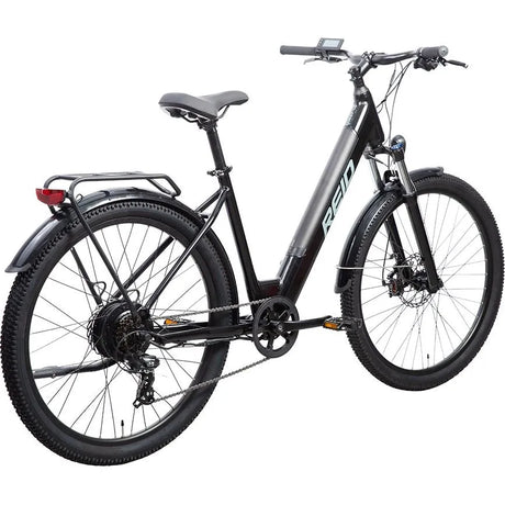 REID Quest 1.0 Electric City Bike Black 42cm Medium - 250W Hub Motor, Step-Through Frame & Suspension
