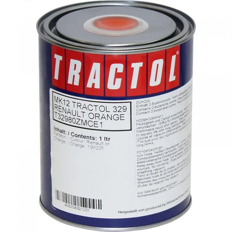 Tractol Paint Renault Orange 1L - High Gloss Finish for Agricultural & Construction Equipment - MK12