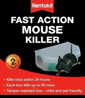 Rentokil Fast Action Mouse Killer Twin Pack - Quick and Effective Rodent Control