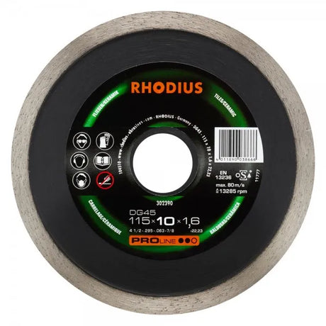 Rhodius DG45 Diamond Cutting Disc 115mm - High-Precision Blade for Tile & Ceramic
