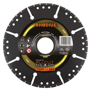 Rhodius DG210 ALLCUT Diamond Cutting Disc 115mm x 3.0mm x 2.5mm