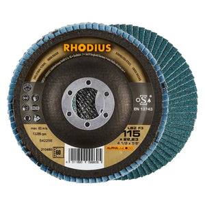 Rhodius LSZFS3 Flap Disc 115mm x 22,23mm Grain 60