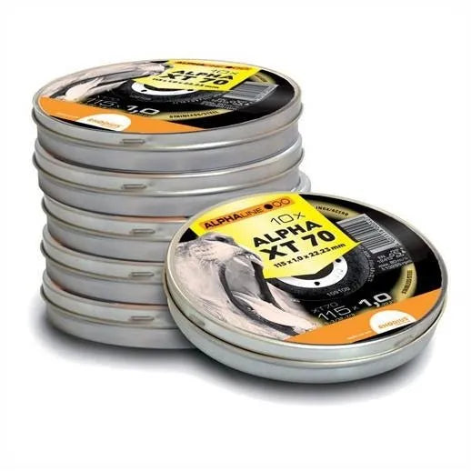 Rhodius XT70 Type Extra Thin Iron & Sulphur Free Metal Cutting Disc; 115 x 1.0mm; Tin (10)
