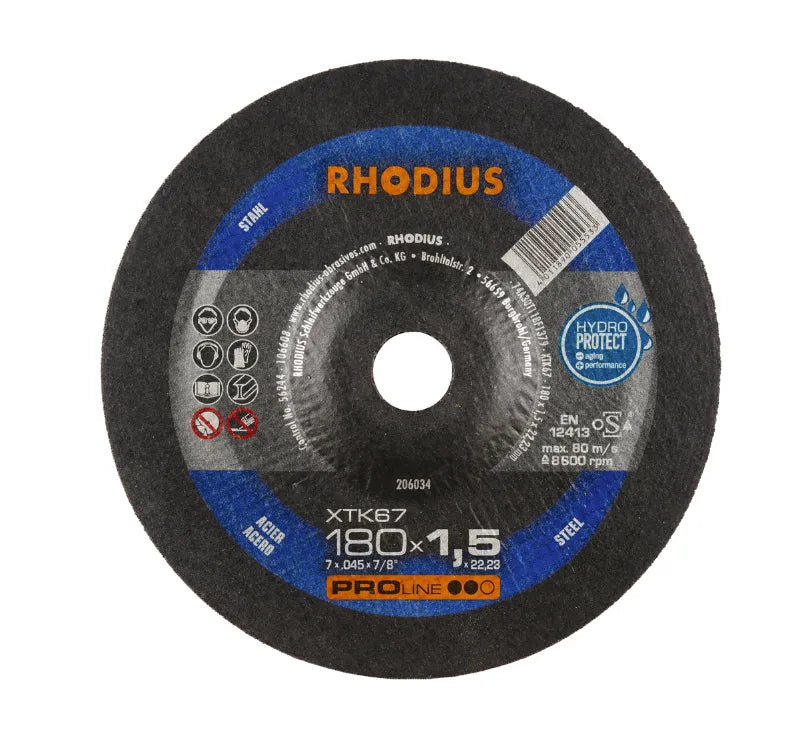 Rhodius Cutting Disc XTK67 - 180 X 1.5 X 22.23mm