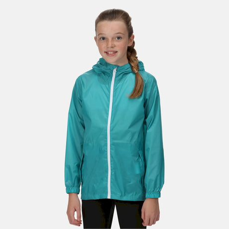 Regatta Kids Pack It Waterproof Packaway Jacket Turquoise