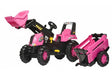 Rolly Kids Pedal Pink Tractor with Trailer & Loader