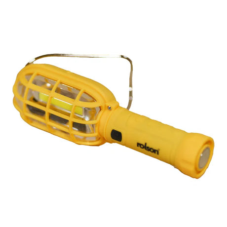 Rolson 3W COB LED Caged Worklight - Magnetic Base, Red Flashing Triangle, 3AA Batteries