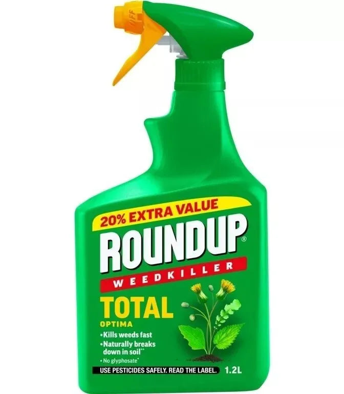 Roundup Total Optima Weedkiller 1.2 Litre Plus 20% Extra Free - Glyphosate-Free Fast-Acting Weed Control