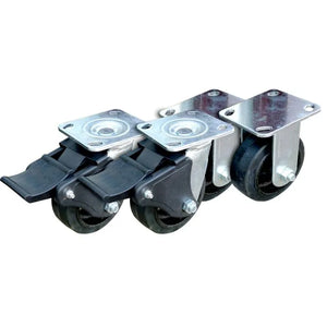 Jefferson 5" Ball-Bearing Rubber Castor Wheel Set with Grease Nipples