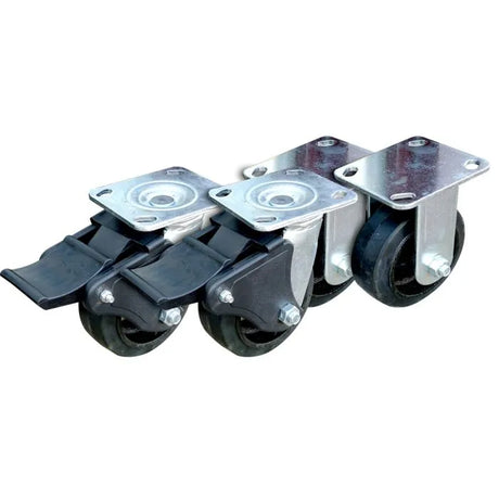 Jefferson 5" Ball-Bearing Rubber Castor Wheel Set with Grease Nipples
