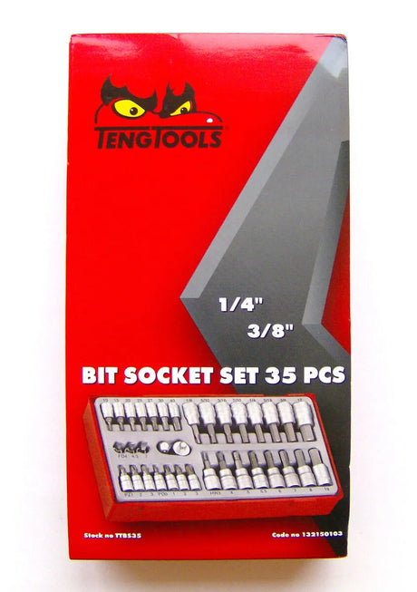 Teng Tools TTBS35 35 Piece 1/4" & 3/8" Drive Bit Socket Set