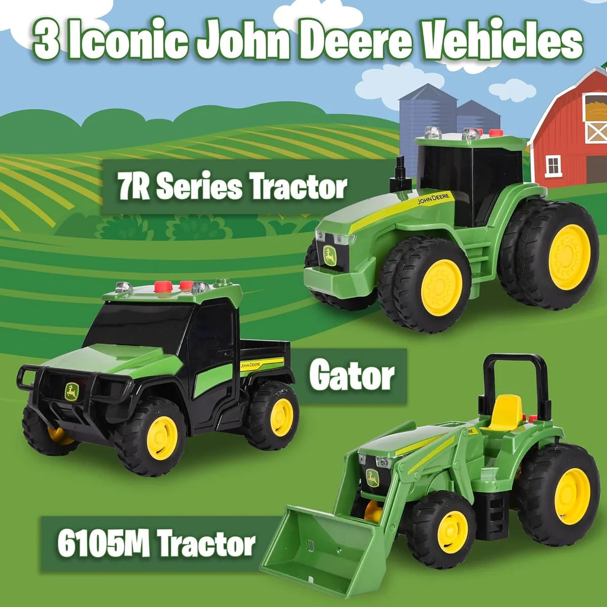 Tomy John Deere Mini Vehicle 3 Pack