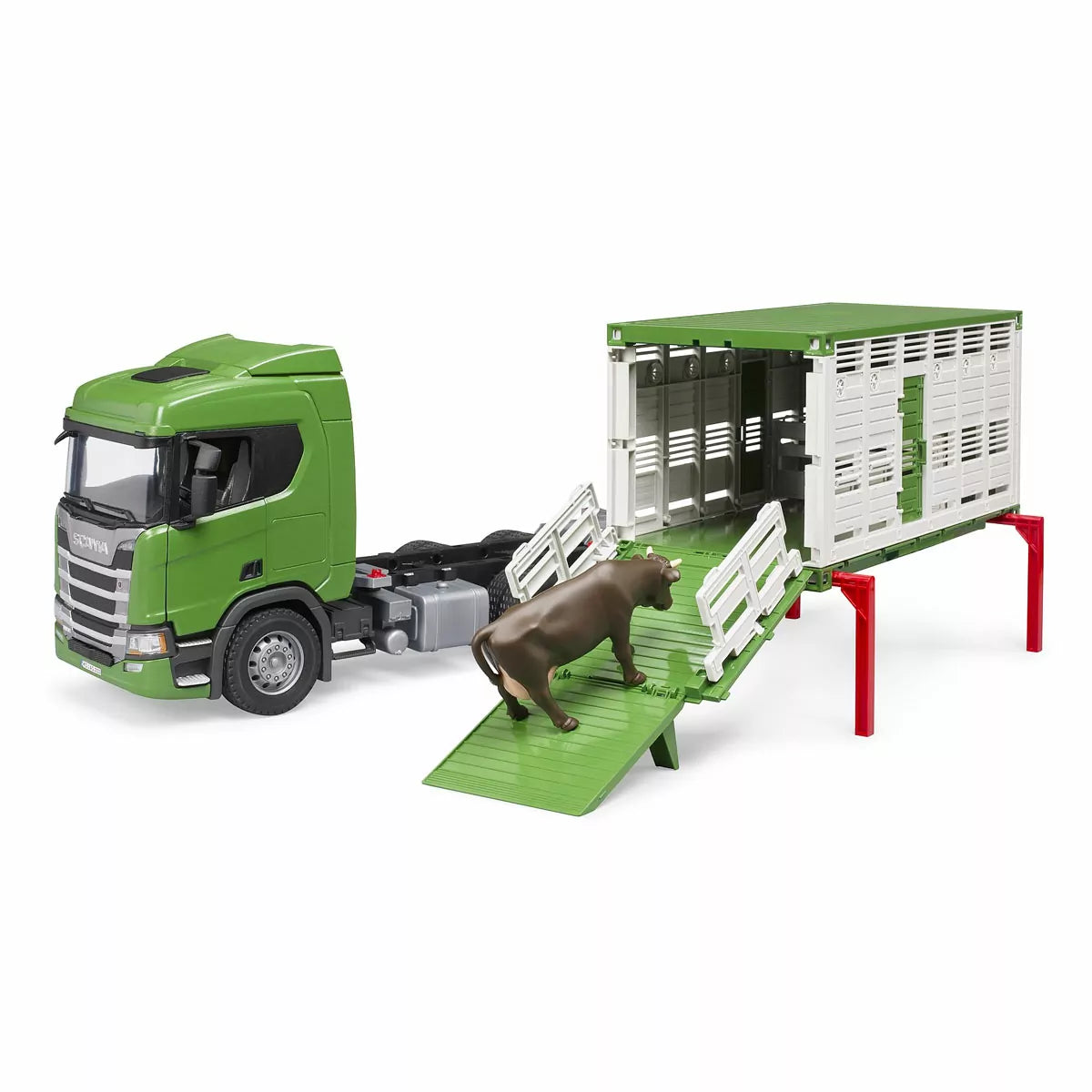 Bruder Scania Super 560R Cattle Transportation Truck With Cattle