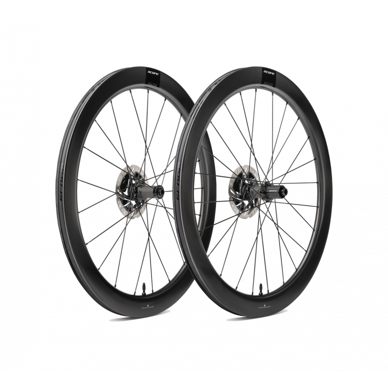 Scope S5 Disc Carbon Road Wheelset - 55mm Aero, Tubeless, 1723g, Shimano/SRAM Compatible