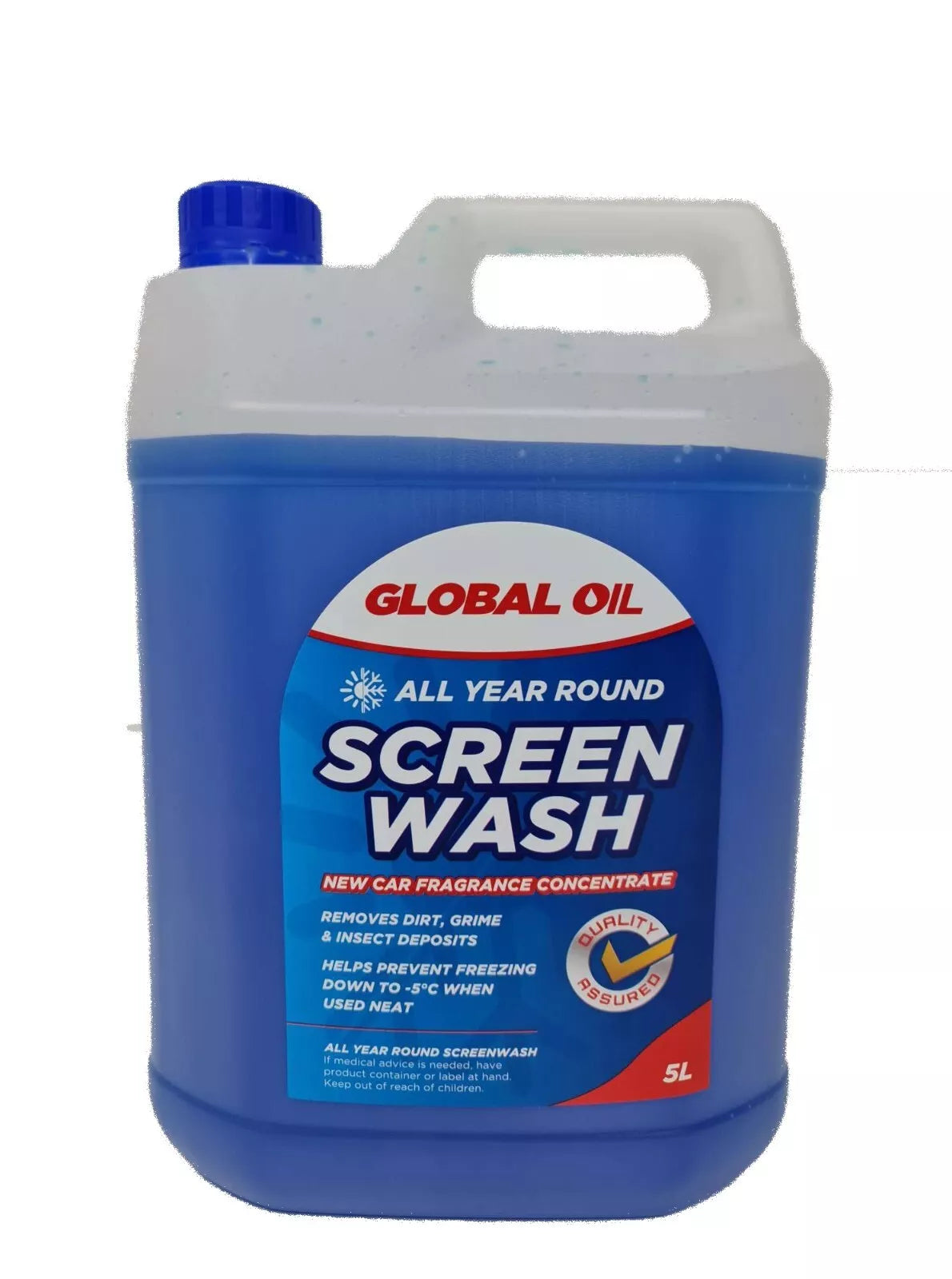 Screen Wash Global 5 Litre Concentrated Windscreen Wash – New Car Fragrance for Clear and Streak-Free Windscreens