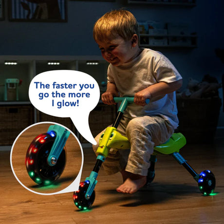TP Scuttlebug Firefly Ride-On - Folding 3-Wheel Toddler Trike with Light-Up Wheels (8615)