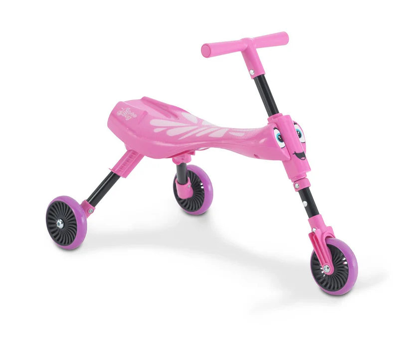 Scuttlebug Pink Butterfly Ride-On Trike - Folding Toddler Trike (8603)
