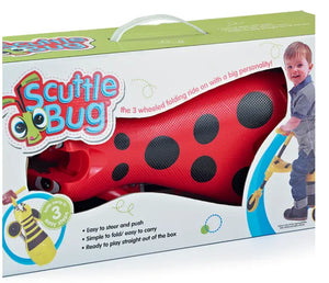 Red and Black Beetle Scuttle Bug - 3-Wheeled Foldable Ride-On for Toddlers