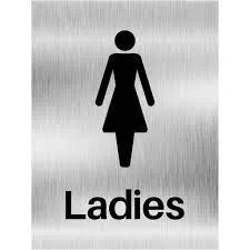 Sign Toilets Ladies Silver