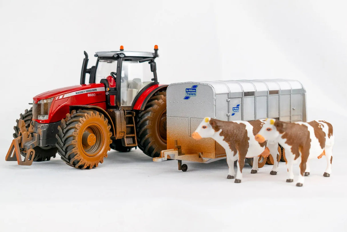 Siku Massey Ferguson 8680 Tractor with Ifor Williams Trailer and Cows