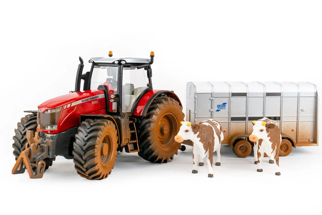 Siku Massey Ferguson 8680 Tractor with Ifor Williams Trailer and Cows