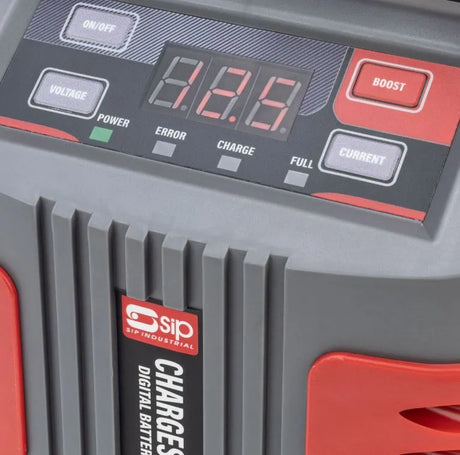 SIP CHARGESTAR D10 Digital Battery Charger - Compact 6V/12V Lead Acid Battery Charger with 6-Step Automatic Cycle