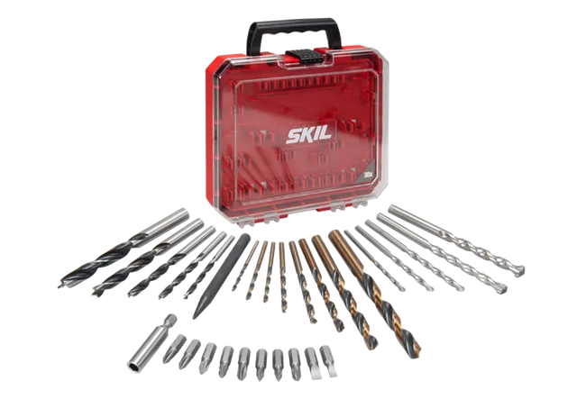SKIL 30-PC Drill and Screwdriving Set 2610S00919 - Versatile Kit with Wood, Stone, and Steel Bits