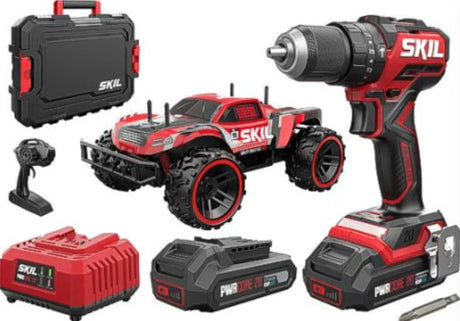 Skil CD1E3075RC Brushless Cordless Hammer Drill - Powerful 20V Max Tool with Digital Motor & Long-Lasting Battery - 5 Year Warranty + RC Car