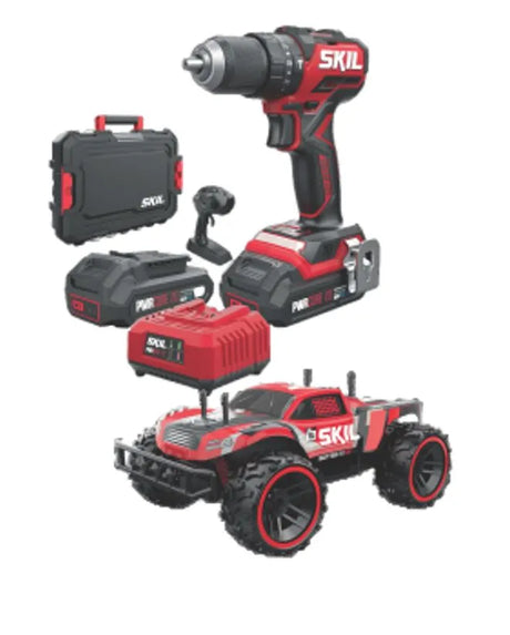 Skil CD1E3075RC Brushless Cordless Hammer Drill - Powerful 20V Max Tool with Digital Motor & Long-Lasting Battery - 5 Year Warranty + RC Car
