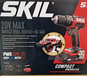 Skil CD1E3075RC Brushless Cordless Hammer Drill - Powerful 20V Max Tool with Digital Motor & Long-Lasting Battery - 5 Year Warranty + RC Car