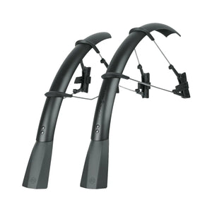 SKS Raceblade Pro XL Stealth Series Mudguard Set - Matte Black | Clip-On Mudguards for Road & Cyclocross Bikes