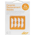 Slice 10404 Ceramic Blades - Rounded Safety Blades, Double-Sided (4-Pack)