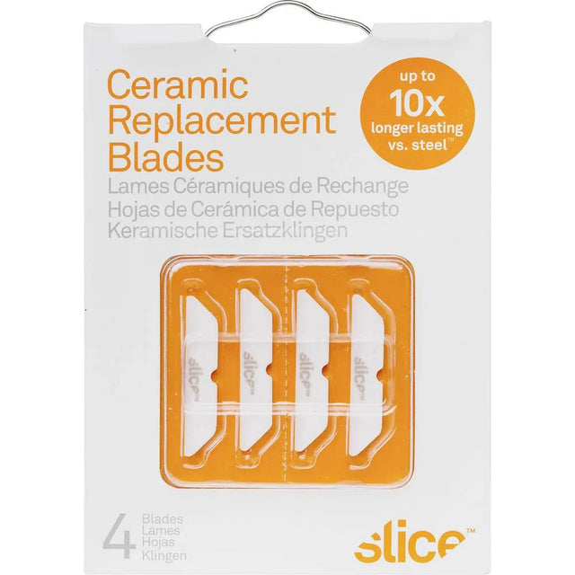 Slice 10404 Ceramic Blades - Rounded Safety Blades, Double-Sided (4-Pack)