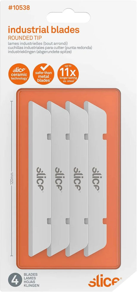 Slice 10538 Industrial Ceramic Blades - Rounded Tip, Pack of 4