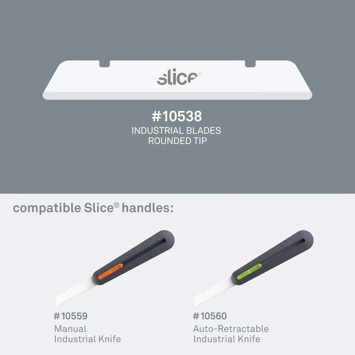 Slice 10538 Industrial Ceramic Blades - Rounded Tip, Pack of 4