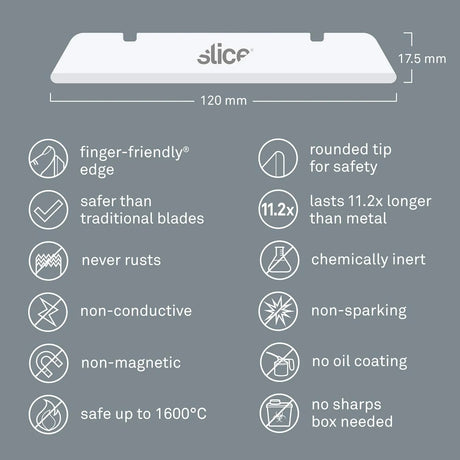 Slice 10538 Industrial Ceramic Blades - Rounded Tip, Pack of 4